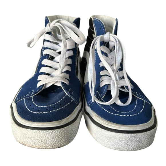 Vans Sk8 Hi Bolt Suede Canvas True Blue High Tops Skate Shoes Size 7 women - Picture 5 of 12